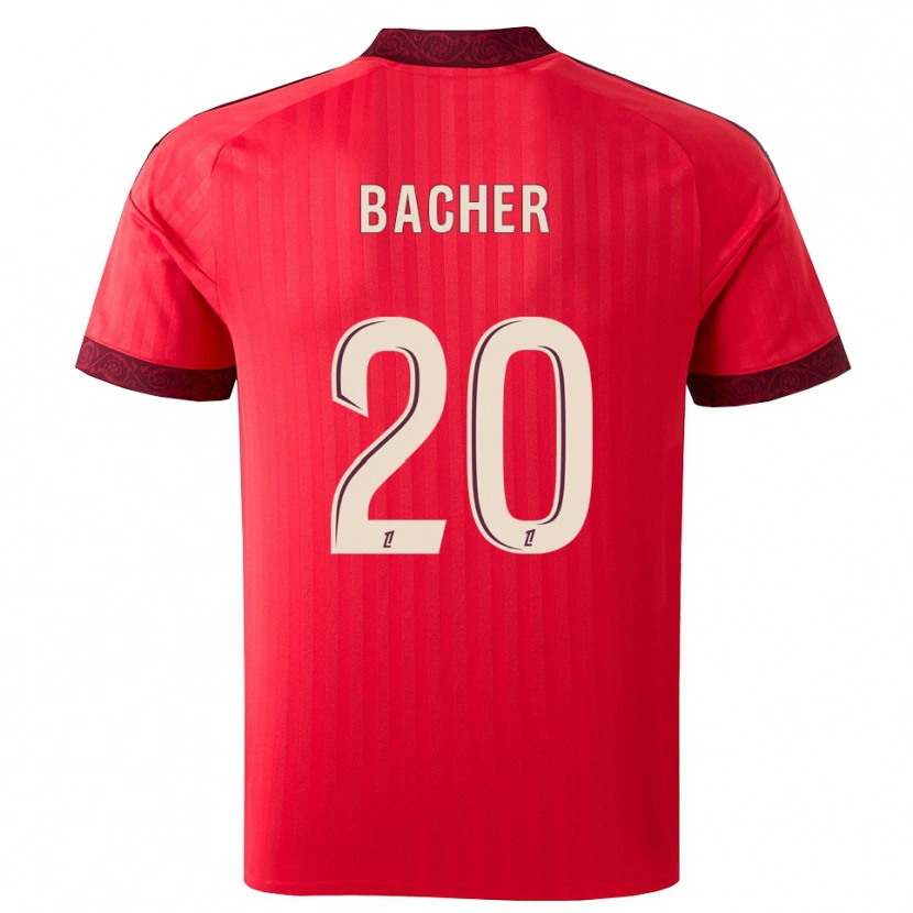Danxen Kvinder Felix Bacher #20 Burgunderrød Rød Hvid Udebane Spillertrøjer 2026/27 Trøje T-Shirt
