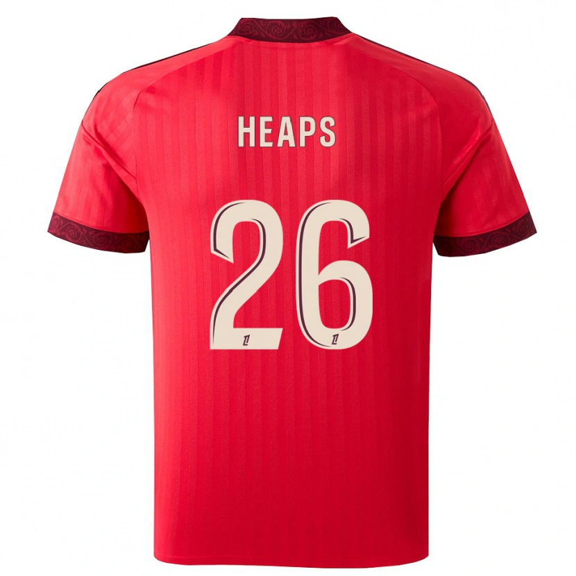 Danxen Kvinder Lindsey Heaps #26 Burgunderrød Rød Hvid Udebane Spillertrøjer 2026/27 Trøje T-Shirt