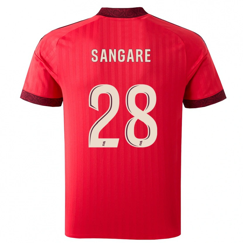 Danxen Kvinder Wassa Sangaré #28 Burgunderrød Rød Hvid Udebane Spillertrøjer 2026/27 Trøje T-Shirt