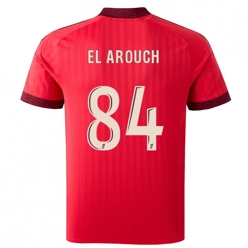 Danxen Kvinder Mohamed El Arouch #84 Burgunderrød Rød Hvid Udebane Spillertrøjer 2026/27 Trøje T-Shirt