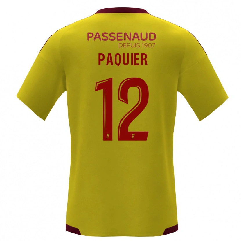 Danxen Kvinder Maxime Paquier #12 Gul Rød Grøn Udebane Spillertrøjer 2026/27 Trøje T-Shirt