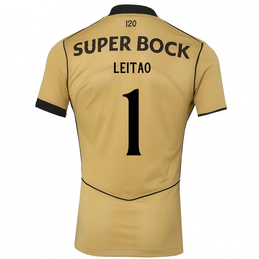 Danxen Kvinder Tiago Leitão #1 Gyldengul Sort Udebane Spillertrøjer 2026/27 Trøje T-Shirt