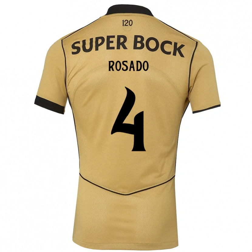 Danxen Kvinder Alexandre Rosado #4 Gyldengul Sort Udebane Spillertrøjer 2026/27 Trøje T-Shirt