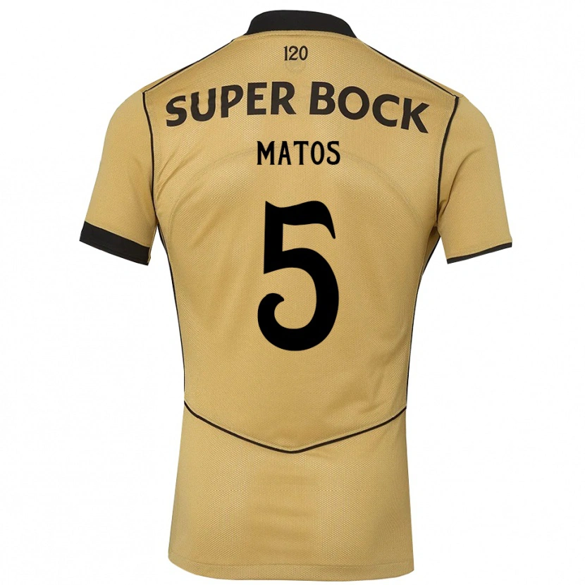 Danxen Kvinder Sérgio Matos #5 Gyldengul Sort Udebane Spillertrøjer 2026/27 Trøje T-Shirt