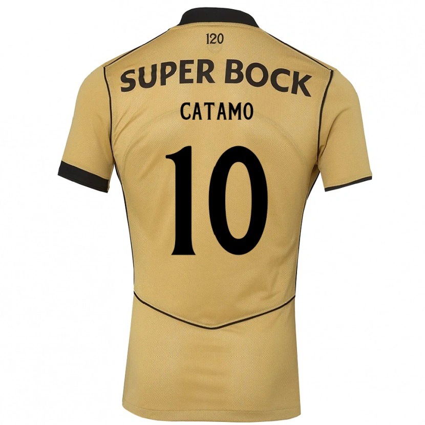 Danxen Kvinder Geny Catamo #10 Gyldengul Sort Udebane Spillertrøjer 2026/27 Trøje T-Shirt