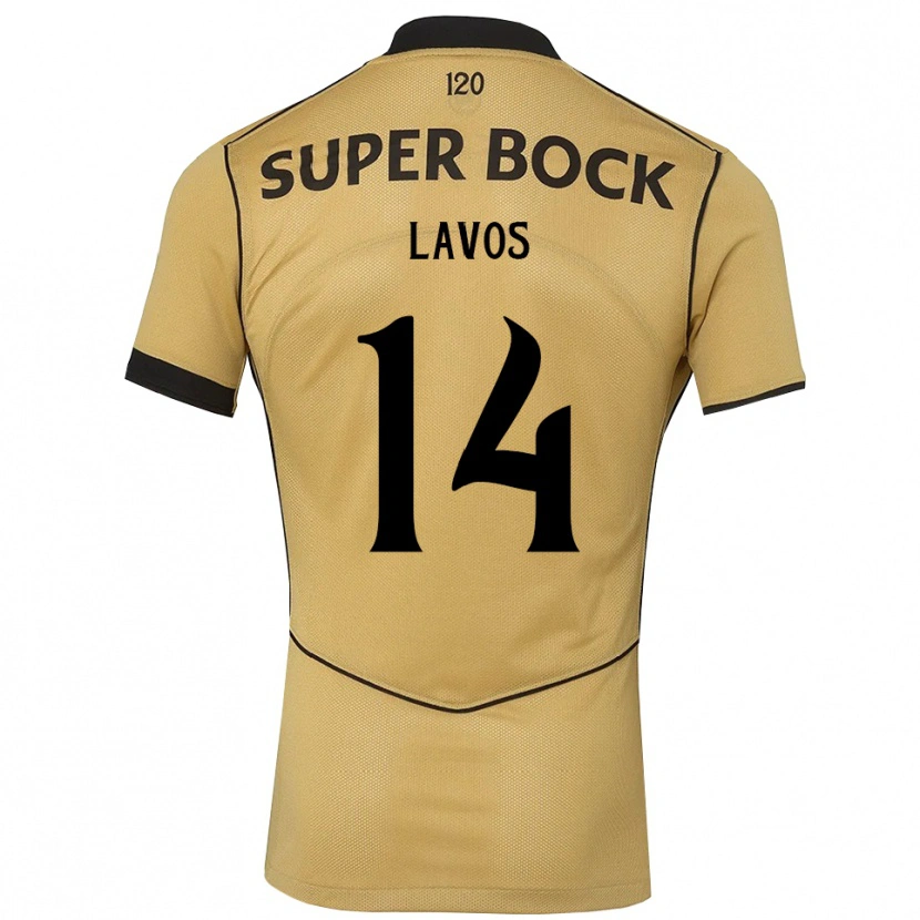 Danxen Kvinder Bernardo Lavos #14 Gyldengul Sort Udebane Spillertrøjer 2026/27 Trøje T-Shirt