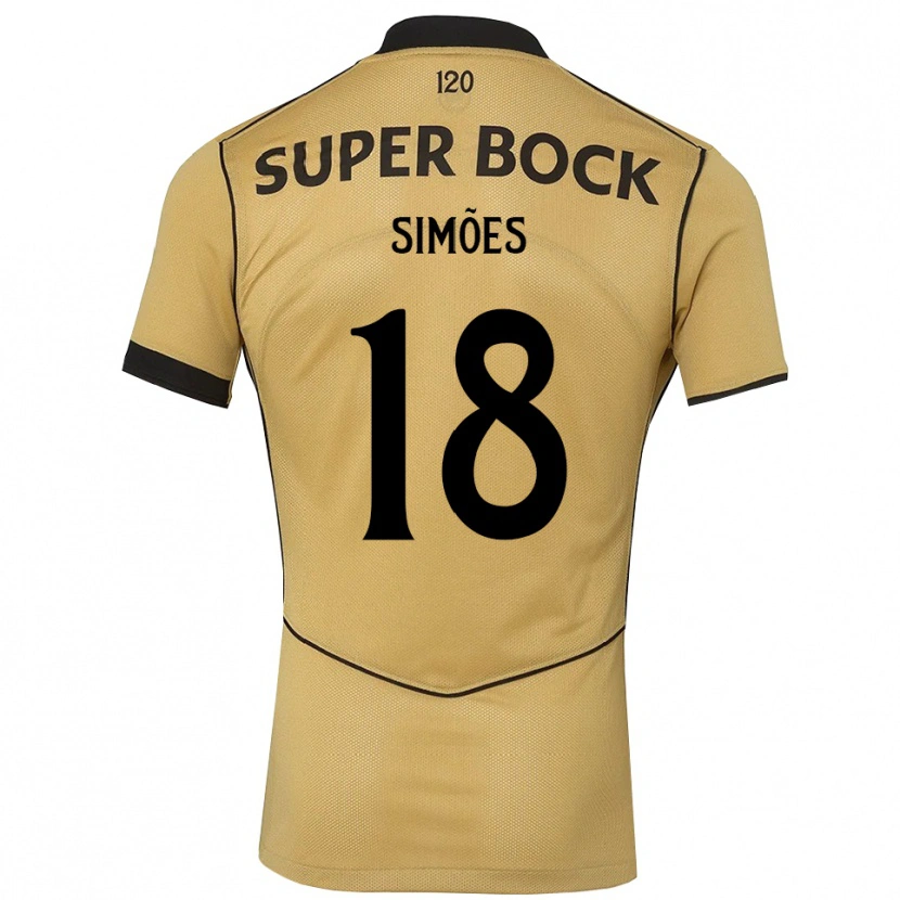 Danxen Kvinder Francisco Simões #18 Gyldengul Sort Udebane Spillertrøjer 2026/27 Trøje T-Shirt