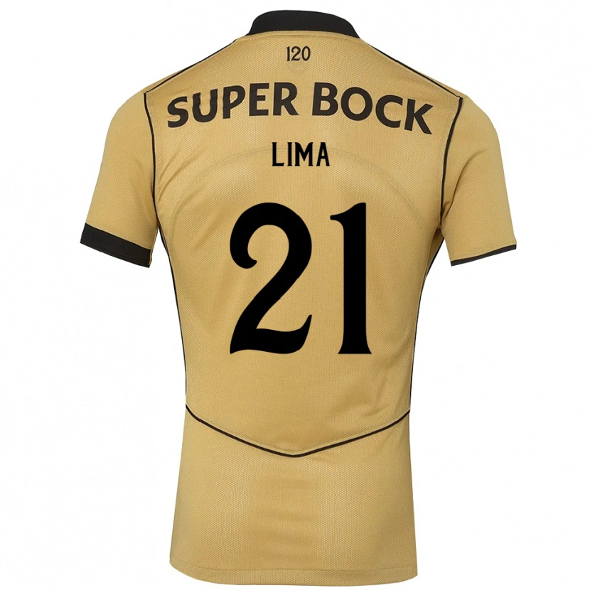 Danxen Kvinder Pedro Lima #21 Gyldengul Sort Udebane Spillertrøjer 2026/27 Trøje T-Shirt