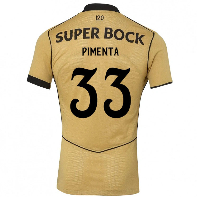 Danxen Kvinder Carolina Pimenta #33 Gyldengul Sort Udebane Spillertrøjer 2026/27 Trøje T-Shirt