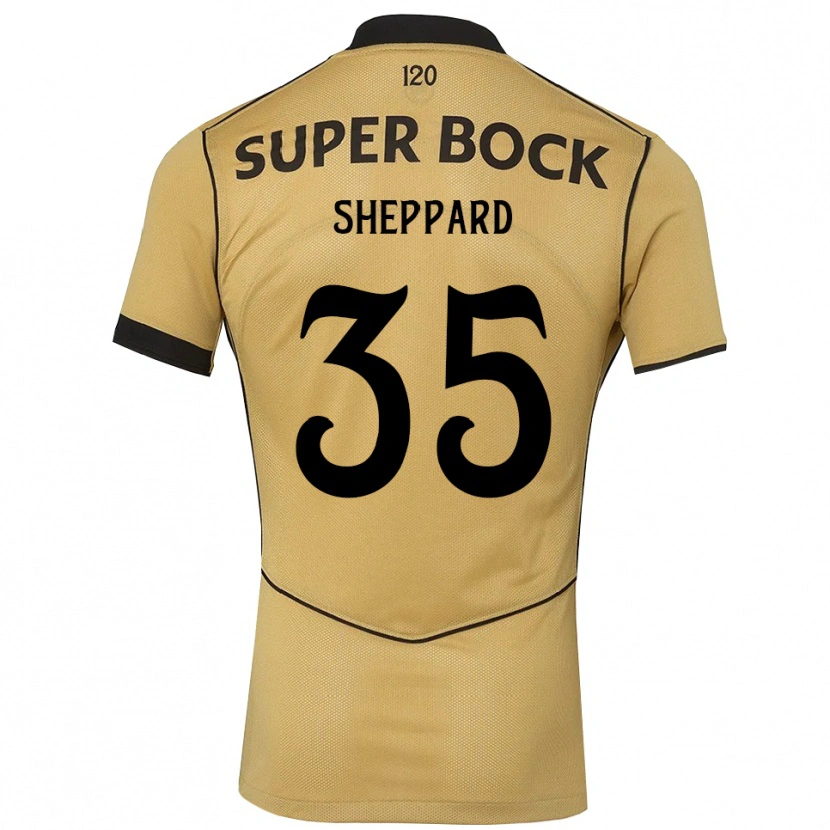 Danxen Kvinder Catriona Sheppard #35 Gyldengul Sort Udebane Spillertrøjer 2026/27 Trøje T-Shirt