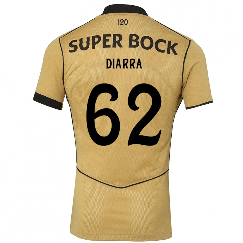 Danxen Kvinder Ibrahim Diarra #62 Gyldengul Sort Udebane Spillertrøjer 2026/27 Trøje T-Shirt