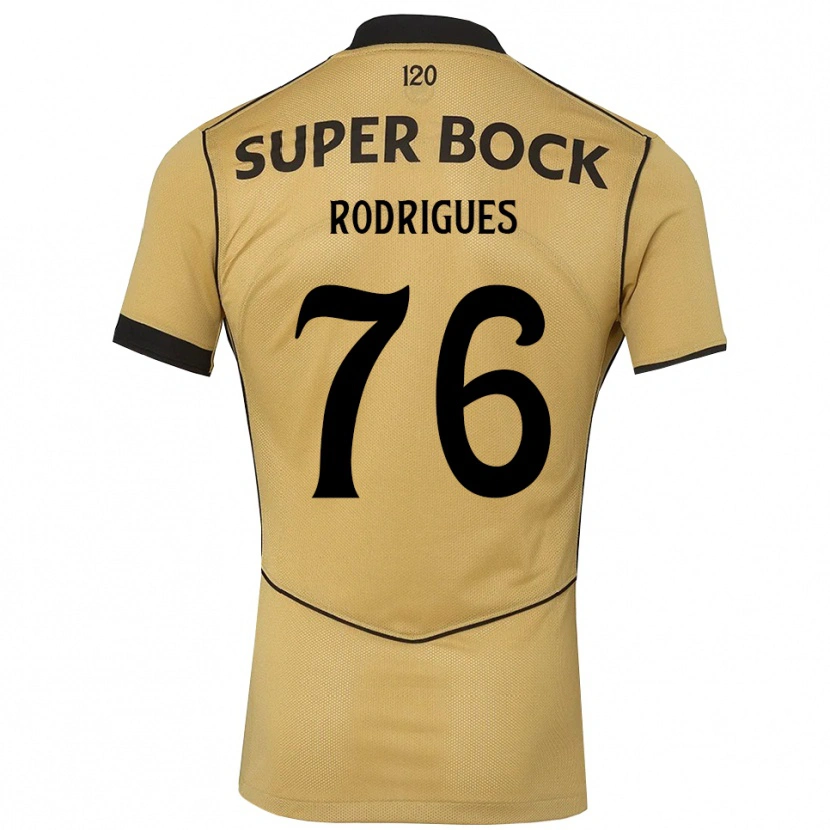 Danxen Kvinder Rodrigo Rodrigues #76 Gyldengul Sort Udebane Spillertrøjer 2026/27 Trøje T-Shirt