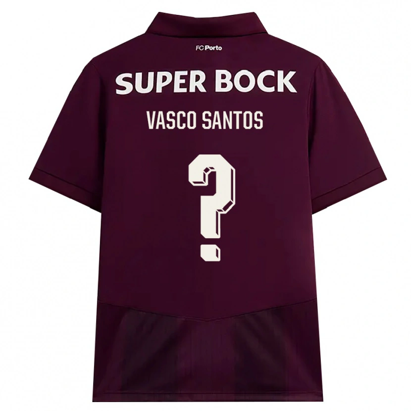 Danxen Kvinder Vasco Santos #0 Vinrød Hvid Udebane Spillertrøjer 2026/27 Trøje T-Shirt