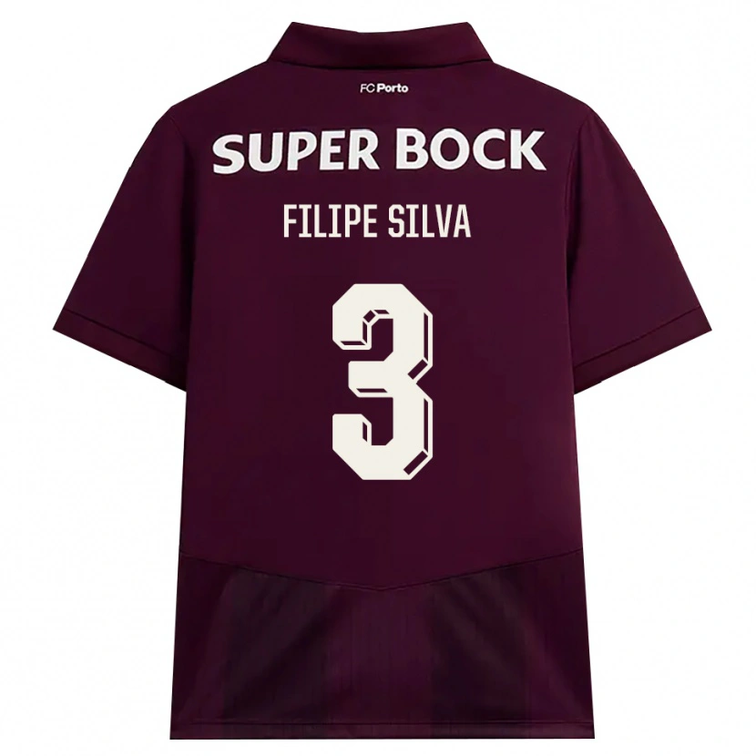 Danxen Kvinder Filipe Silva #3 Vinrød Hvid Udebane Spillertrøjer 2026/27 Trøje T-Shirt