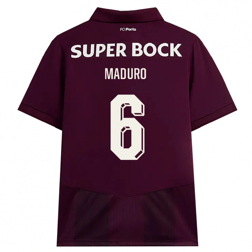 Danxen Kvinder Henrique Maduro #6 Vinrød Hvid Udebane Spillertrøjer 2026/27 Trøje T-Shirt