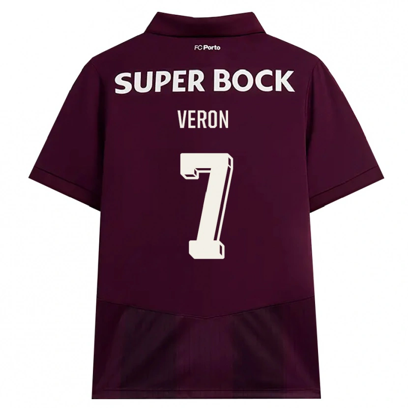 Danxen Kvinder Gabriel Veron #7 Vinrød Hvid Udebane Spillertrøjer 2026/27 Trøje T-Shirt