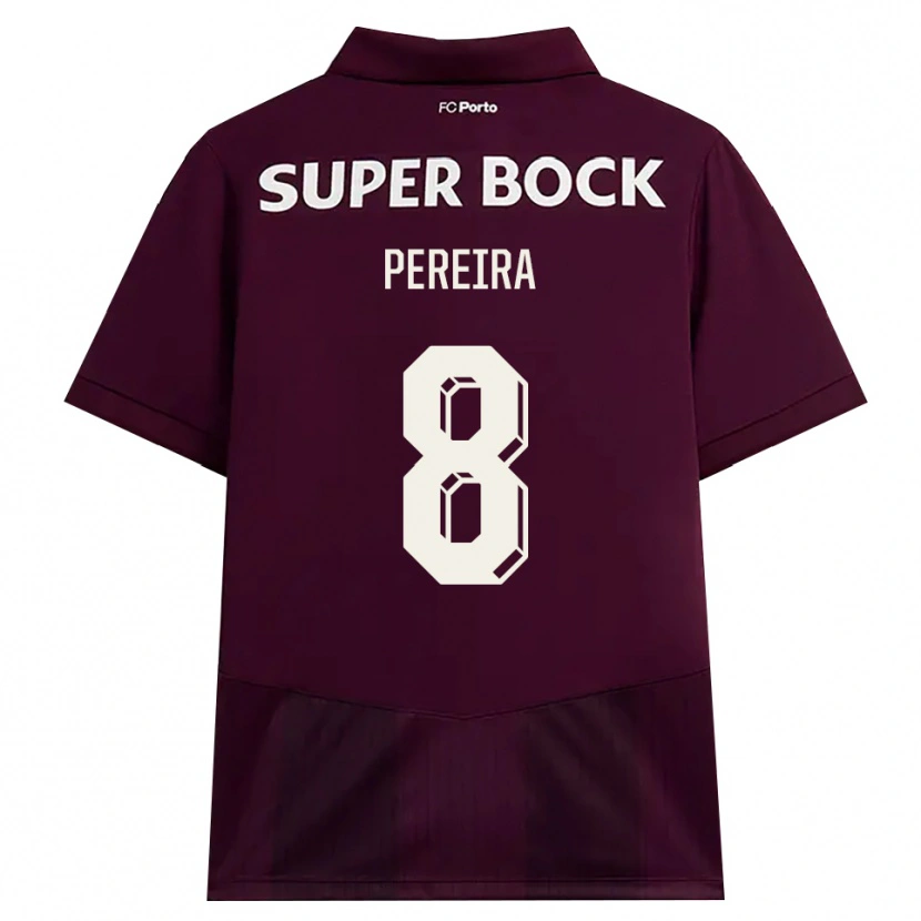 Danxen Kvinder Catarina Pereira #8 Vinrød Hvid Udebane Spillertrøjer 2026/27 Trøje T-Shirt
