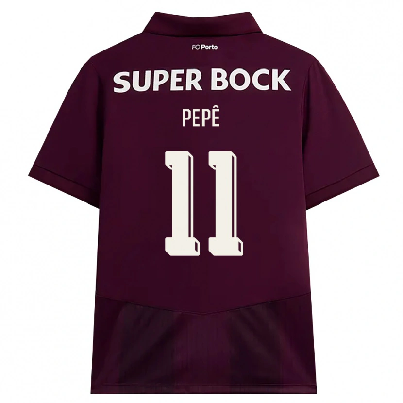 Danxen Kvinder Pepê #11 Vinrød Hvid Udebane Spillertrøjer 2026/27 Trøje T-Shirt