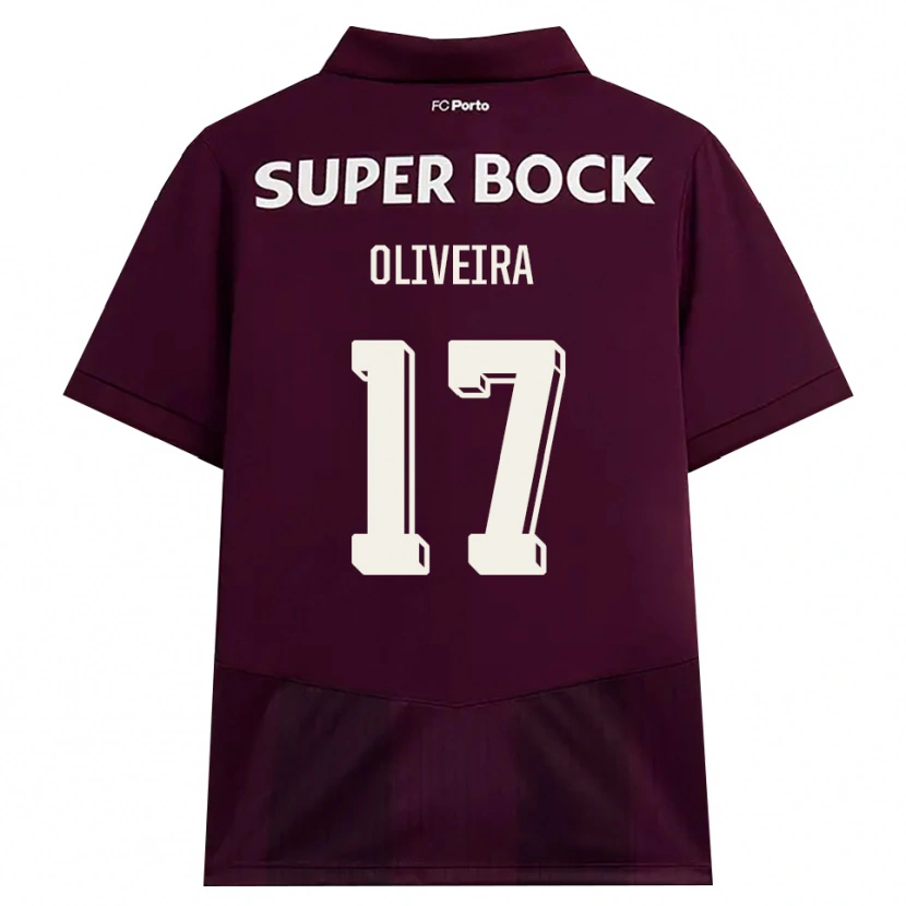 Danxen Kvinder Rodrigo Oliveira #17 Vinrød Hvid Udebane Spillertrøjer 2026/27 Trøje T-Shirt