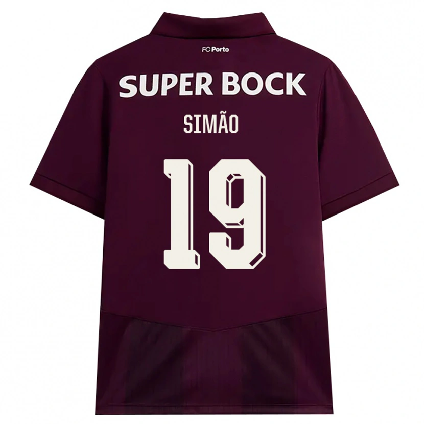 Danxen Kvinder Martim Simão #19 Vinrød Hvid Udebane Spillertrøjer 2026/27 Trøje T-Shirt