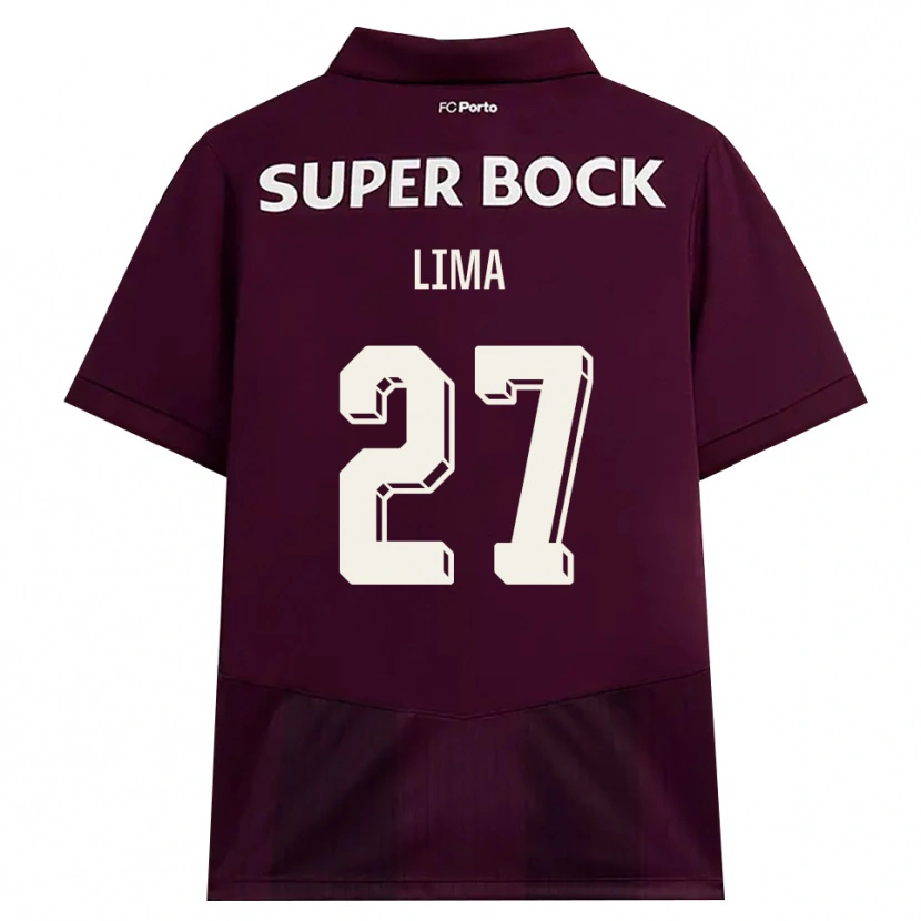Danxen Kvinder Cláudia Lima #27 Vinrød Hvid Udebane Spillertrøjer 2026/27 Trøje T-Shirt