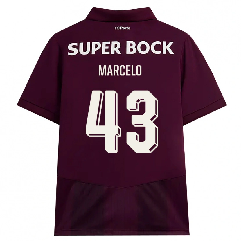 Danxen Kvinder Joao Marcelo #43 Vinrød Hvid Udebane Spillertrøjer 2026/27 Trøje T-Shirt