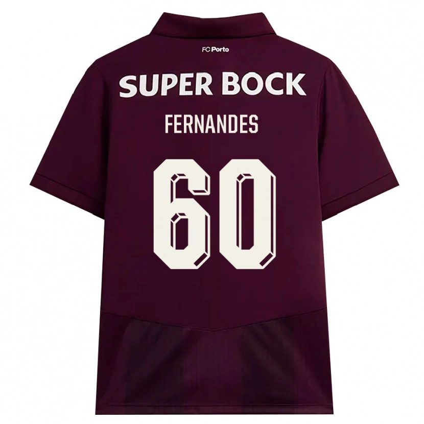 Danxen Kvinder Francisco Fernandes #60 Vinrød Hvid Udebane Spillertrøjer 2026/27 Trøje T-Shirt