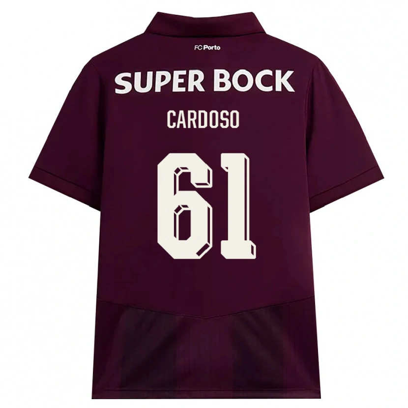 Danxen Kvinder Ivan Cardoso #61 Vinrød Hvid Udebane Spillertrøjer 2026/27 Trøje T-Shirt
