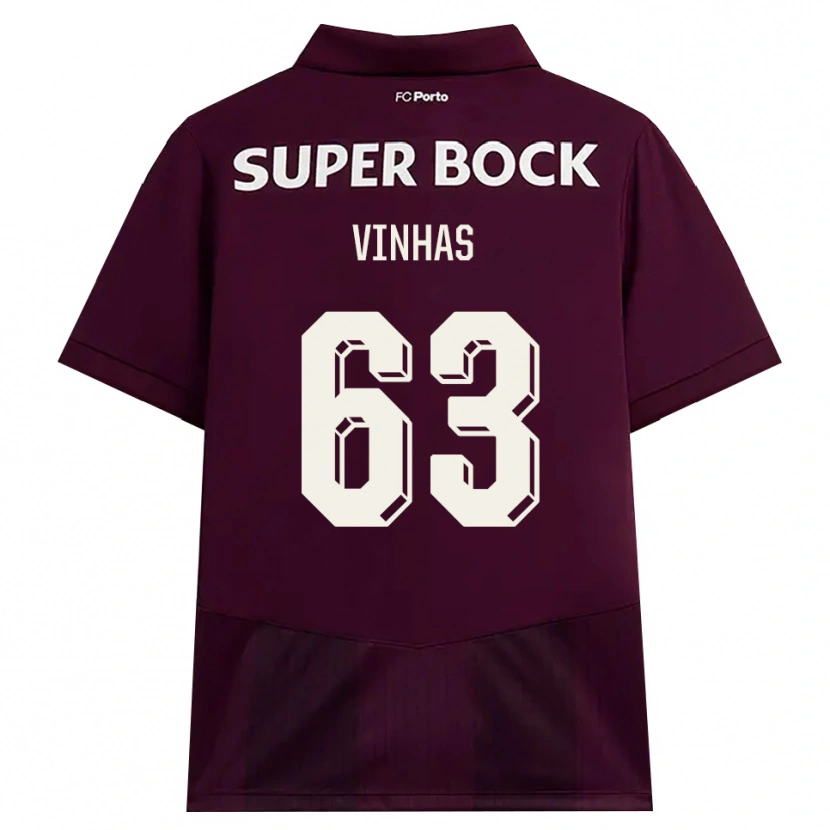 Danxen Kvinder David Vinhas #63 Vinrød Hvid Udebane Spillertrøjer 2026/27 Trøje T-Shirt