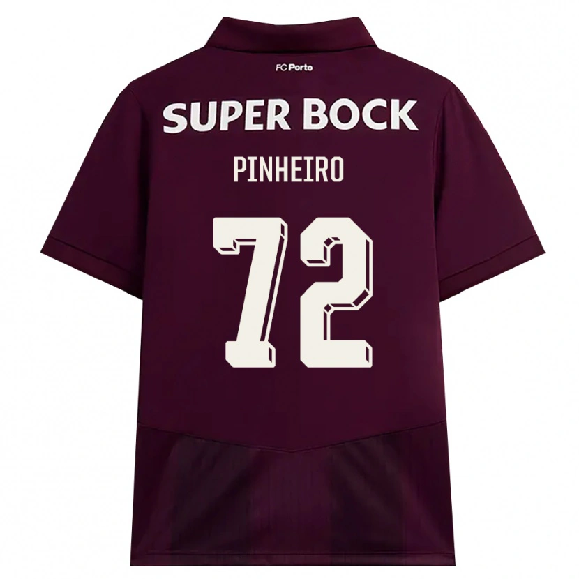 Danxen Kvinder Rodrigo Pinheiro #72 Vinrød Hvid Udebane Spillertrøjer 2026/27 Trøje T-Shirt