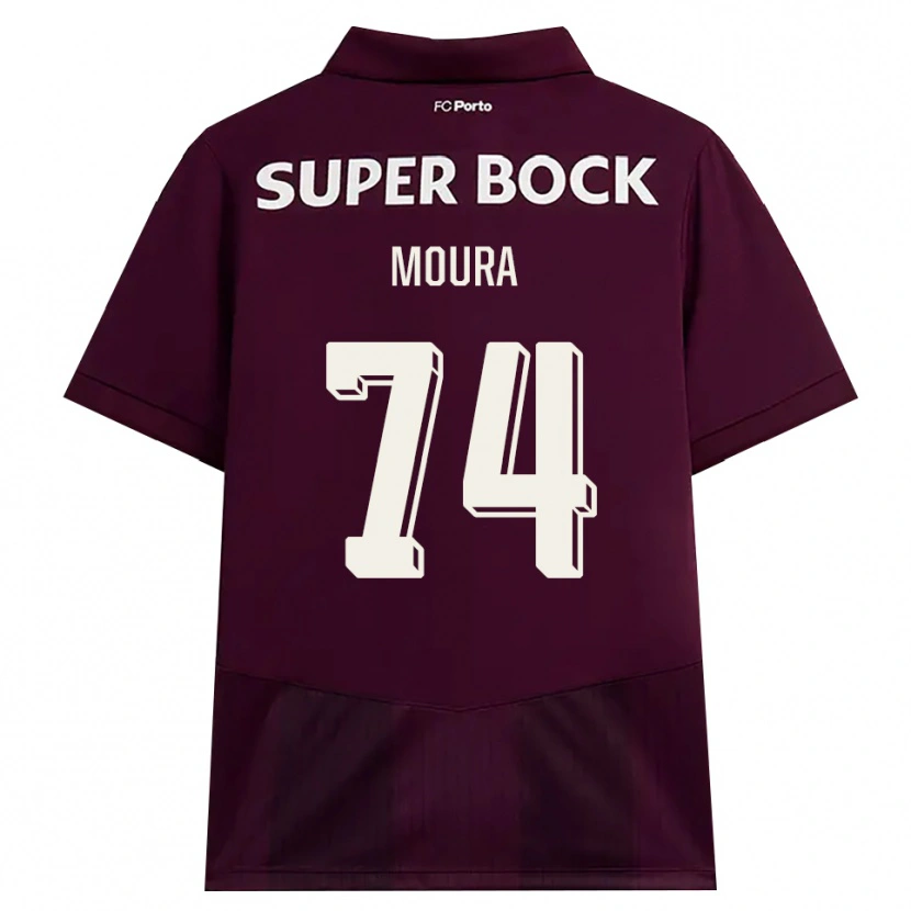 Danxen Kvinder Francisco Moura #74 Vinrød Hvid Udebane Spillertrøjer 2026/27 Trøje T-Shirt