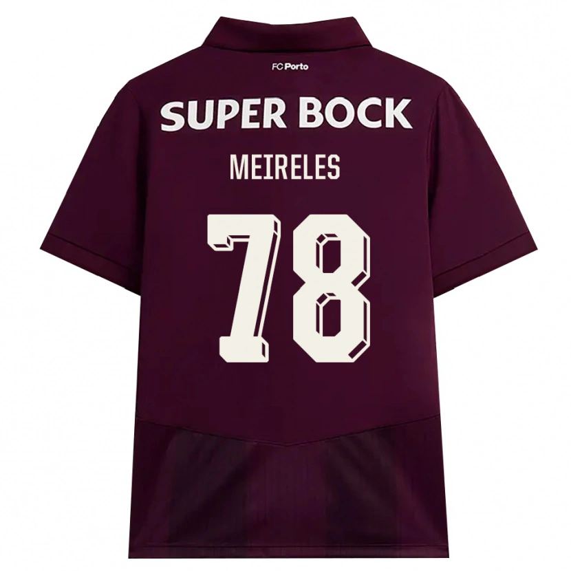Danxen Kvinder Jorge Meireles #78 Vinrød Hvid Udebane Spillertrøjer 2026/27 Trøje T-Shirt