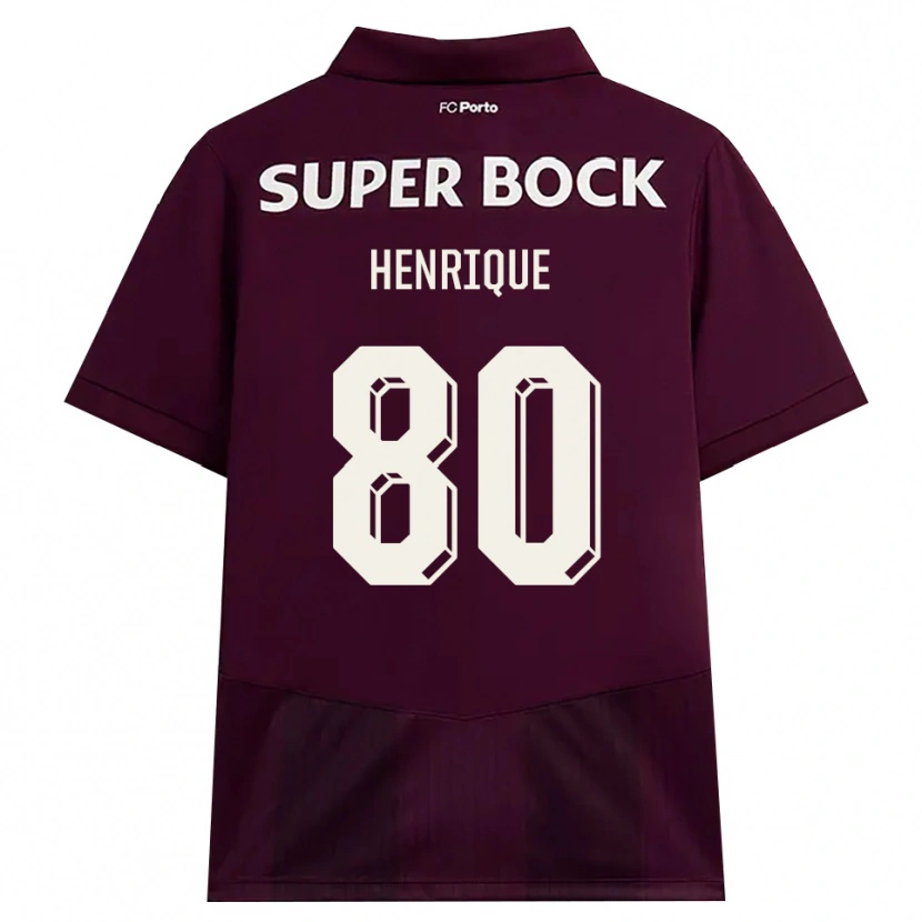 Danxen Kvinder Kaio Henrique #80 Vinrød Hvid Udebane Spillertrøjer 2026/27 Trøje T-Shirt