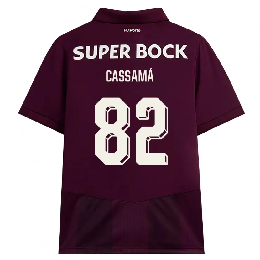Danxen Kvinder Abdu Cassamá #82 Vinrød Hvid Udebane Spillertrøjer 2026/27 Trøje T-Shirt
