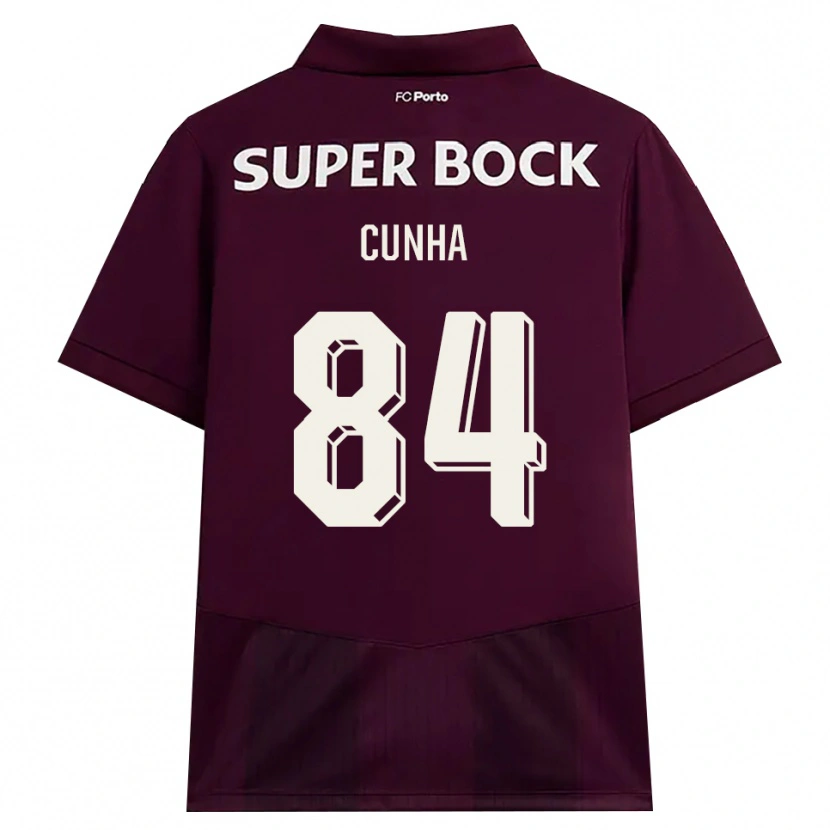 Danxen Kvinder Martim Cunha #84 Vinrød Hvid Udebane Spillertrøjer 2026/27 Trøje T-Shirt