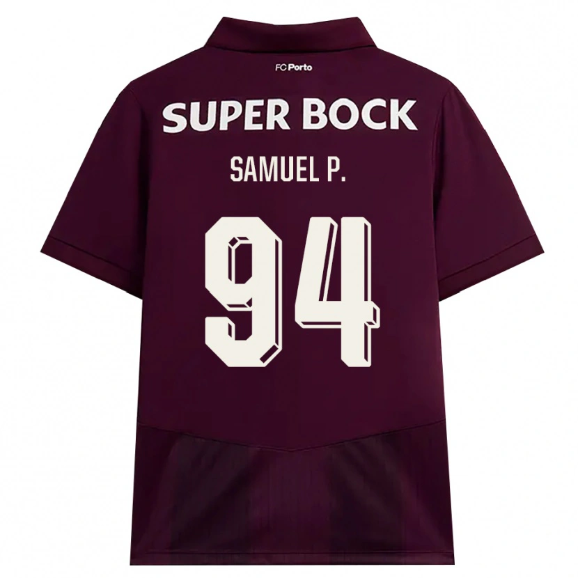 Danxen Kvinder Samuel #94 Vinrød Hvid Udebane Spillertrøjer 2026/27 Trøje T-Shirt