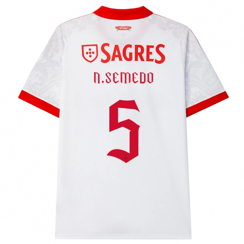 Danxen Kvinder Nilson Semedo #5 Hvid Rød Gul Udebane Spillertrøjer 2026/27 Trøje T-Shirt