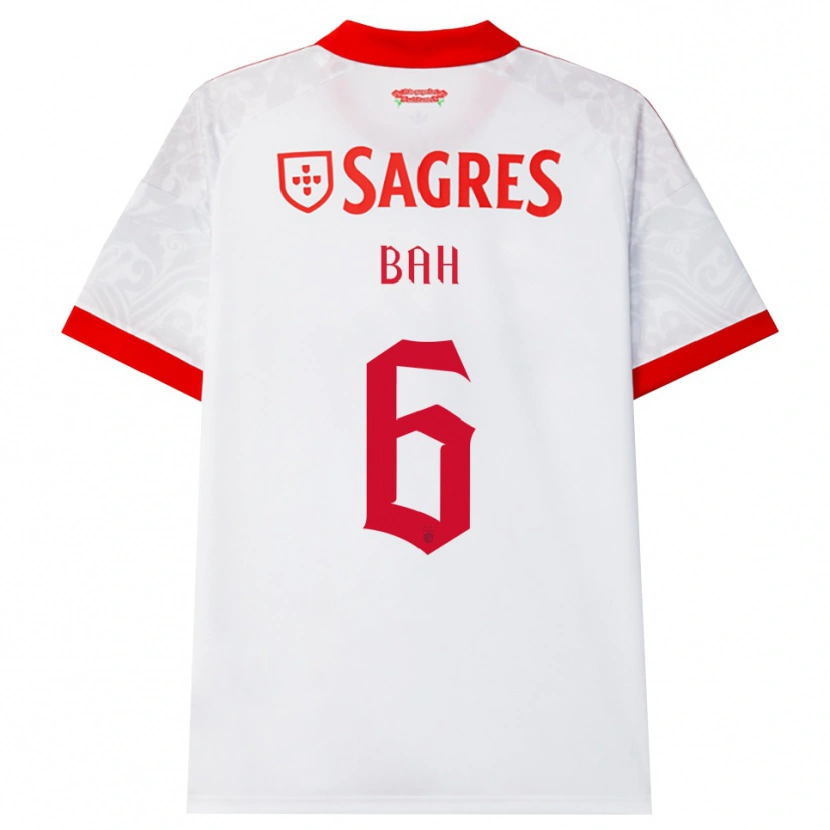 Danxen Kvinder Alexander Bah #6 Hvid Rød Gul Udebane Spillertrøjer 2026/27 Trøje T-Shirt