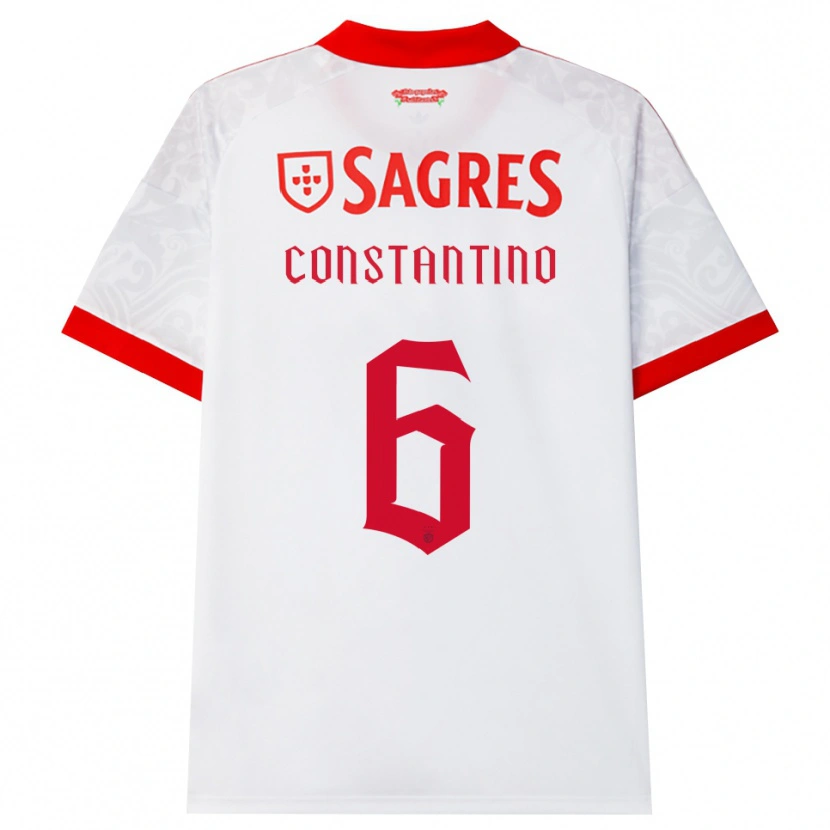 Danxen Kvinder Simão Constantino #6 Hvid Rød Gul Udebane Spillertrøjer 2026/27 Trøje T-Shirt