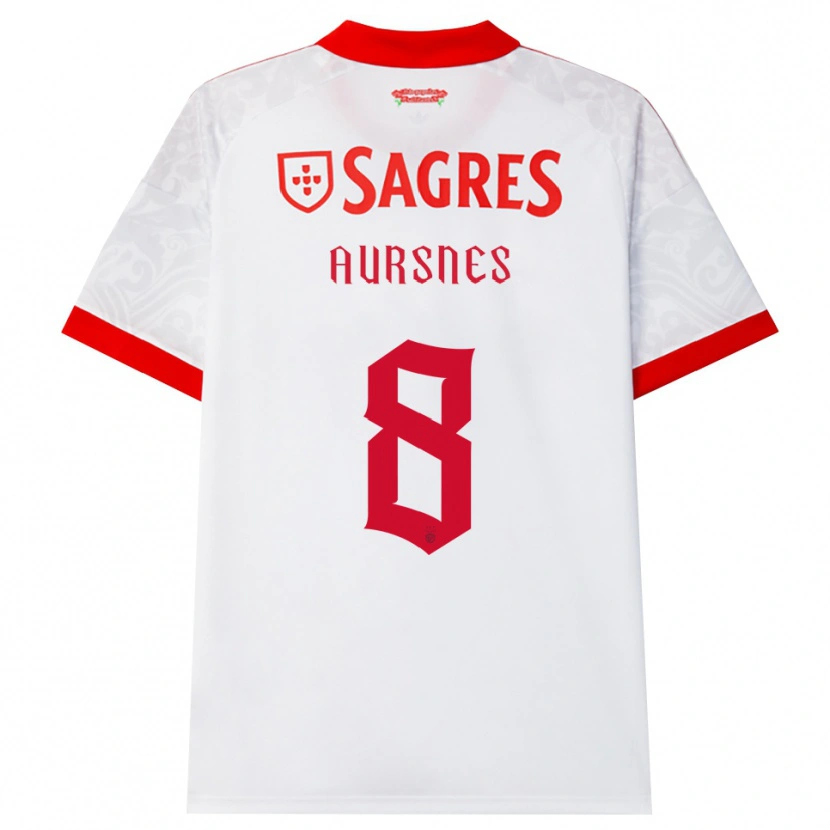Danxen Kvinder Fredrik Aursnes #8 Hvid Rød Gul Udebane Spillertrøjer 2026/27 Trøje T-Shirt
