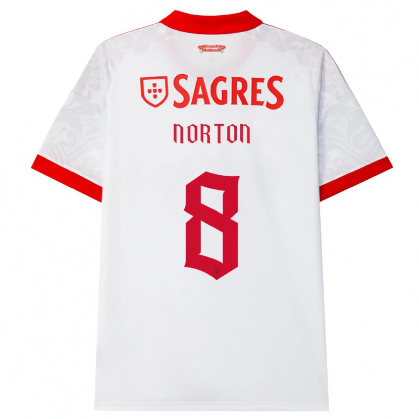 Danxen Kvinder Andreia Norton #8 Hvid Rød Gul Udebane Spillertrøjer 2026/27 Trøje T-Shirt