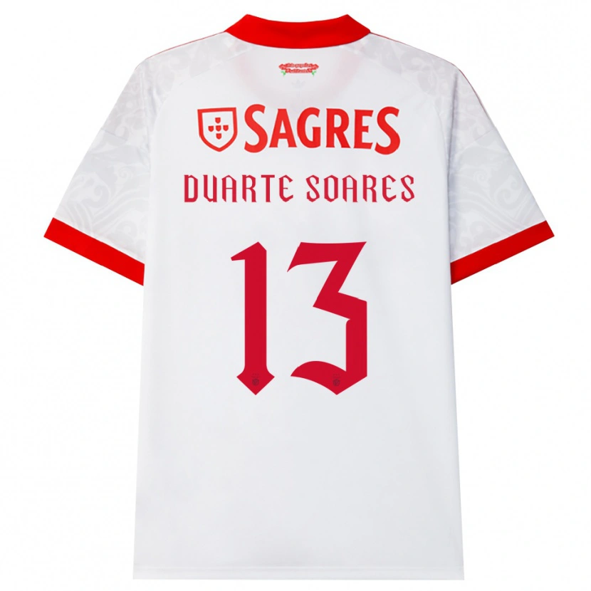 Danxen Kvinder Duarte Soares #13 Hvid Rød Gul Udebane Spillertrøjer 2026/27 Trøje T-Shirt