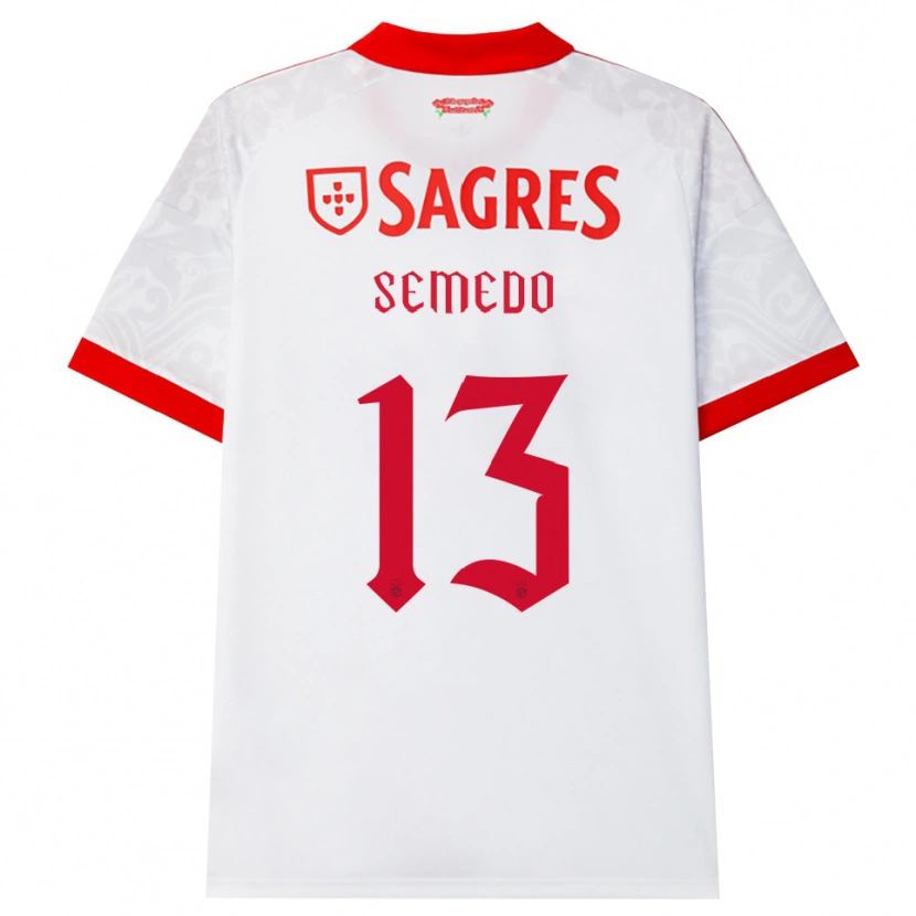 Danxen Kvinder Benjamim Semedo #13 Hvid Rød Gul Udebane Spillertrøjer 2026/27 Trøje T-Shirt