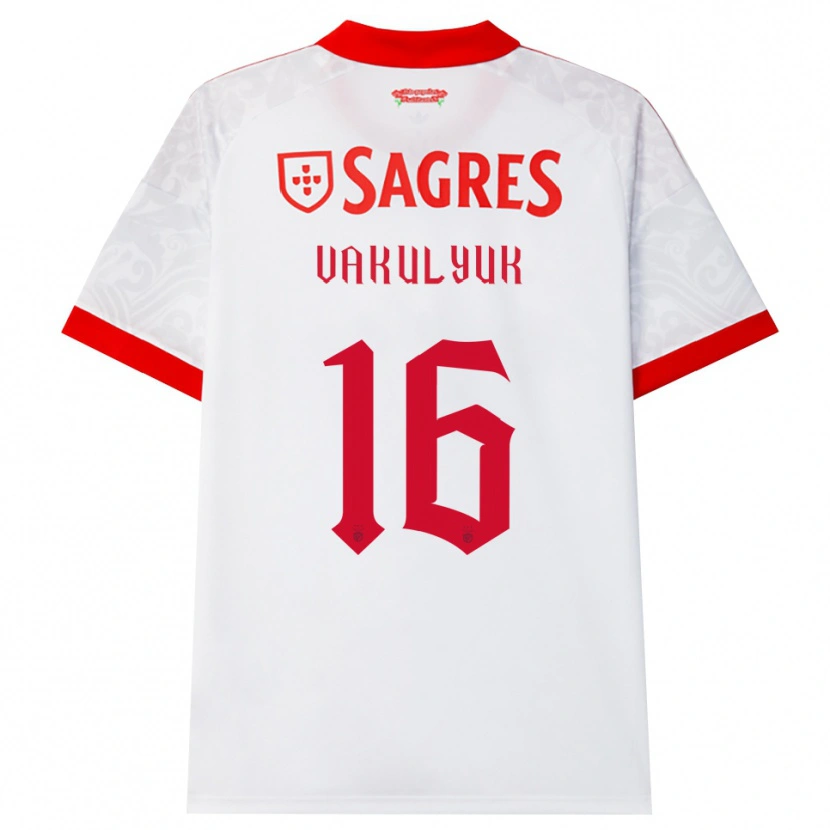 Danxen Kvinder André Vakulyuk #16 Hvid Rød Gul Udebane Spillertrøjer 2026/27 Trøje T-Shirt