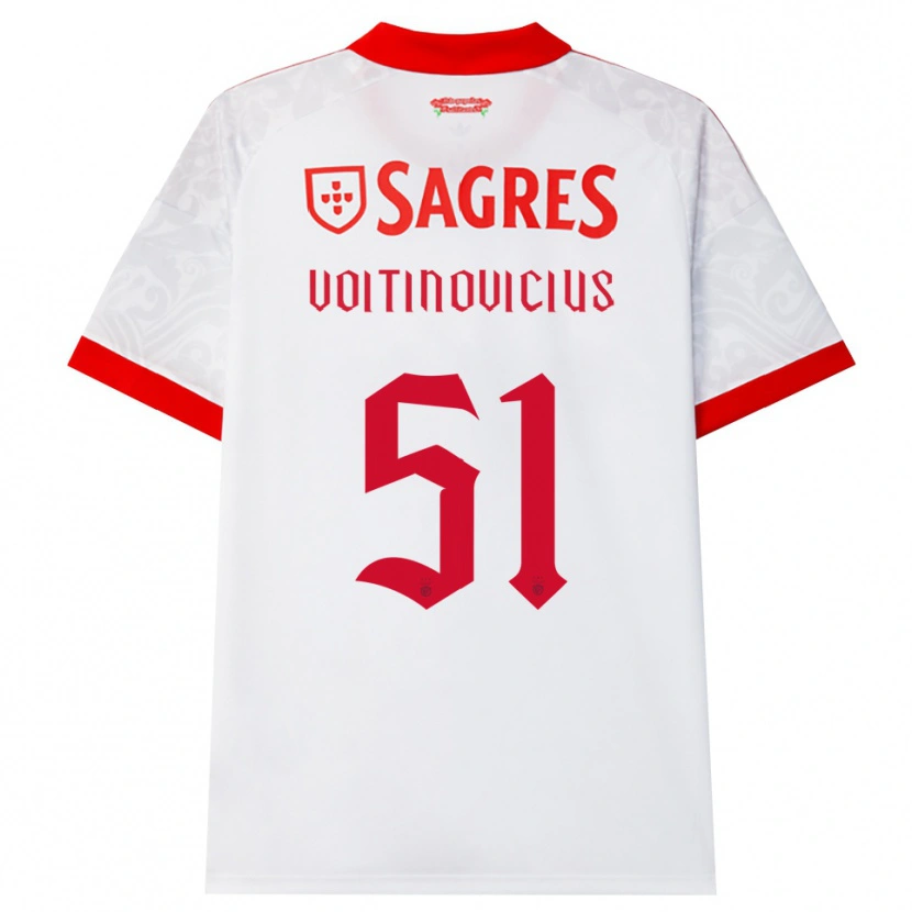 Danxen Kvinder Arnas Voitinovičius #51 Hvid Rød Gul Udebane Spillertrøjer 2026/27 Trøje T-Shirt