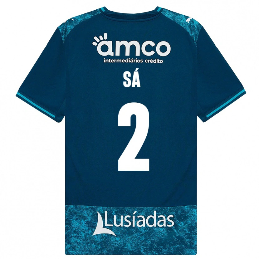 Danxen Kvinder Henrique Sá #2 Mørkskifergrå Mellemturkis Udebane Spillertrøjer 2026/27 Trøje T-Shirt