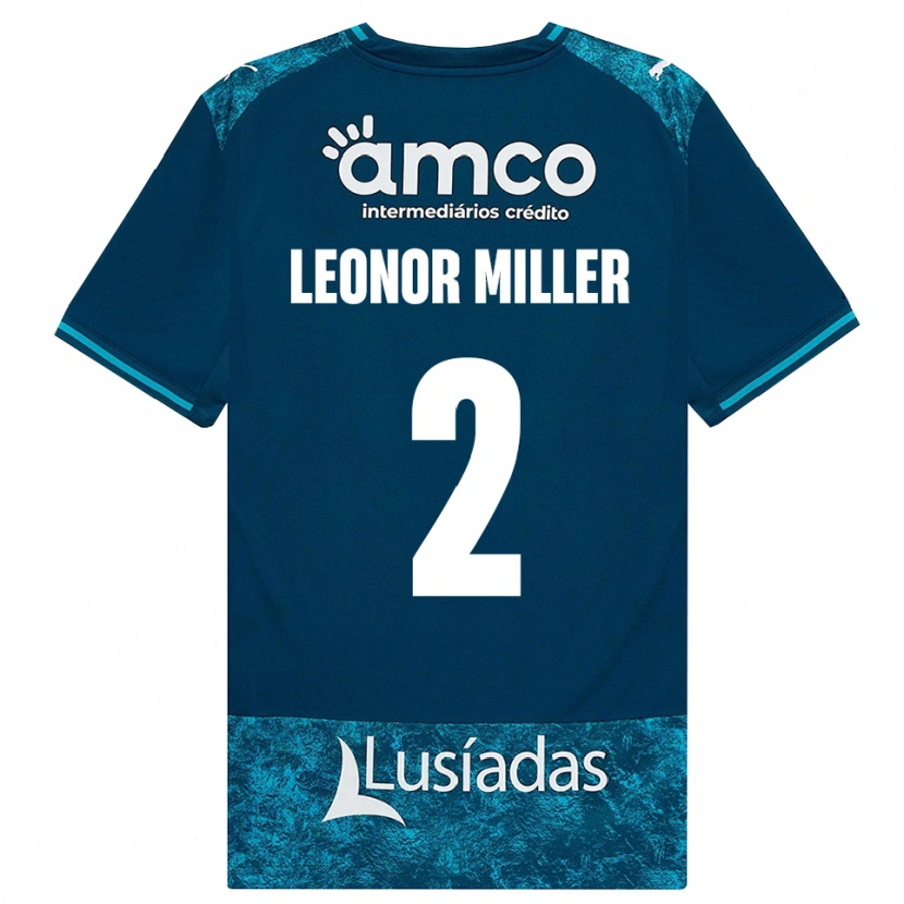 Danxen Kvinder Maria Leonor #2 Mørkskifergrå Mellemturkis Udebane Spillertrøjer 2026/27 Trøje T-Shirt