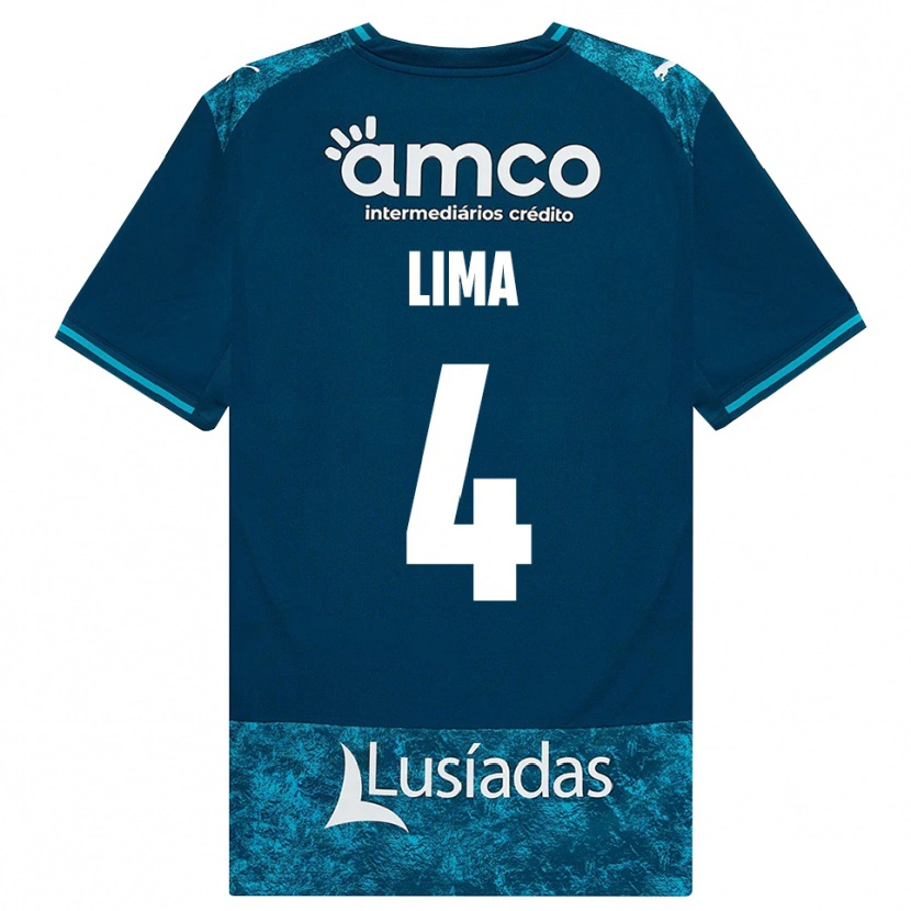 Danxen Kvinder Guilherme Lima #4 Mørkskifergrå Mellemturkis Udebane Spillertrøjer 2026/27 Trøje T-Shirt