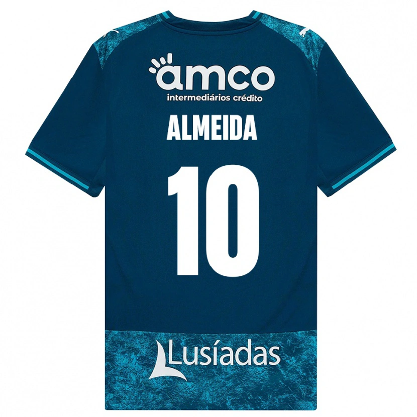 Danxen Kvinder Vitória Almeida #10 Mørkskifergrå Mellemturkis Udebane Spillertrøjer 2026/27 Trøje T-Shirt