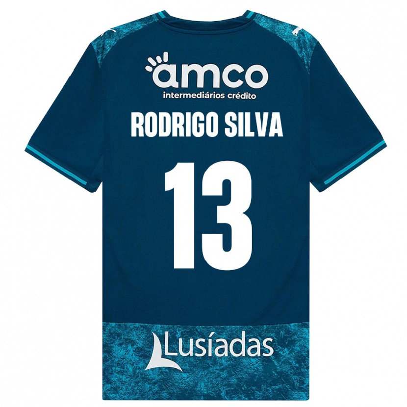 Danxen Kvinder Rodrigo Silva #13 Mørkskifergrå Mellemturkis Udebane Spillertrøjer 2026/27 Trøje T-Shirt